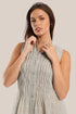 Long shirt dress with round collar